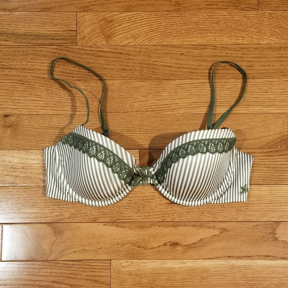 Aerie Ella green stripe bra 34C